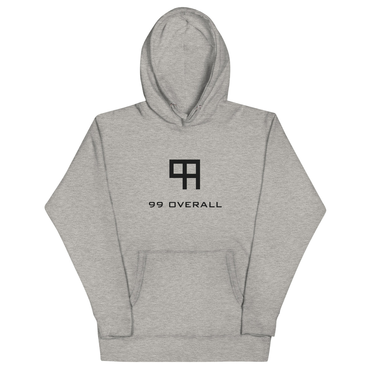 99 Overall Logo Hoodie in Carbon Grey, front view