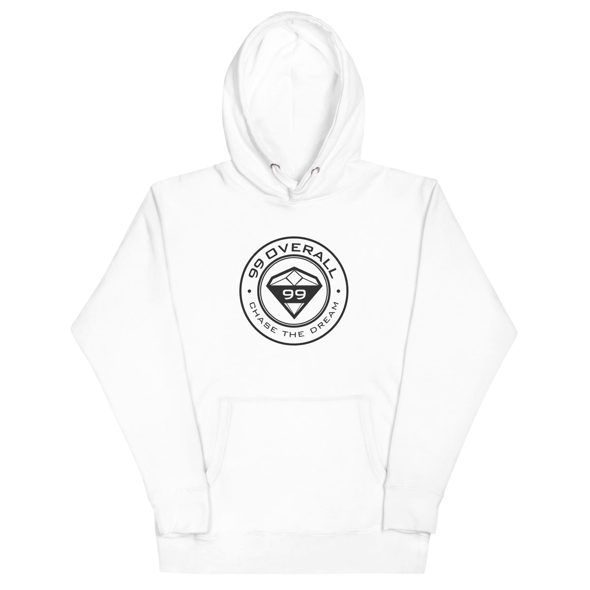 Diamond 99 Badge Hoodie in White, front view