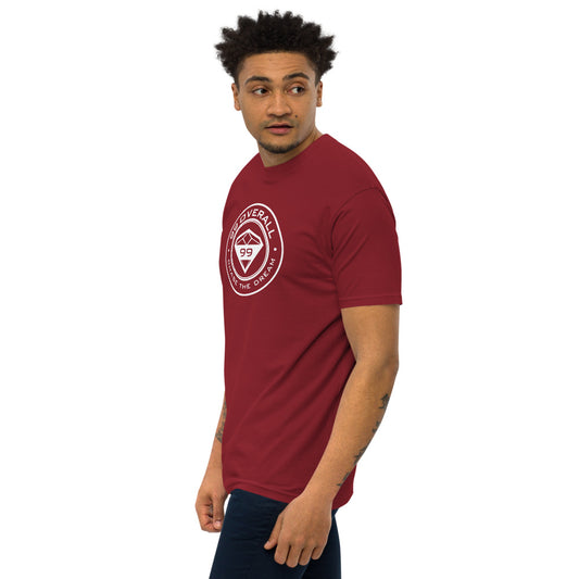 Dream Graphic heavyweight tee in red by 99 Overall, view 2