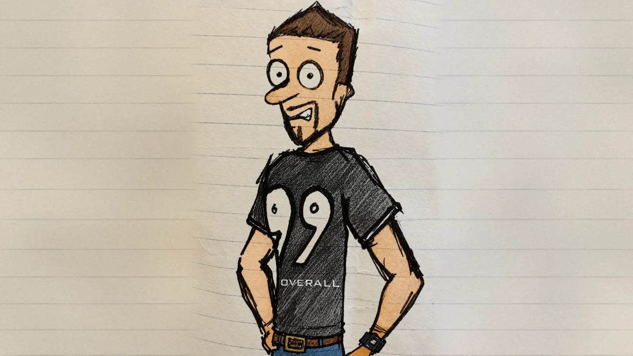 Mumbles, now a finished colour Toon, looking straight at you