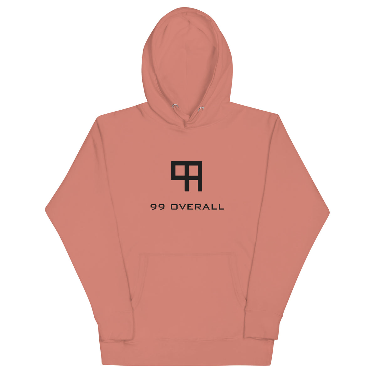 99 Overall Logo Hoodie in Dusty Rose, front view