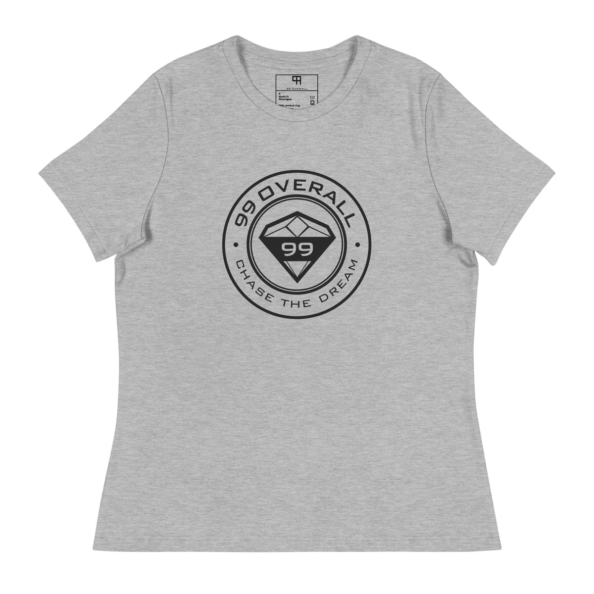 Diamond 99 Badge Women's Relaxed Tee in Athletic Heather, front view