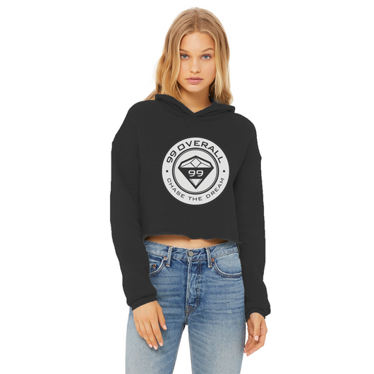 99 Overall Dream Chaser Ladies Cropped Raw Edge Hoodie