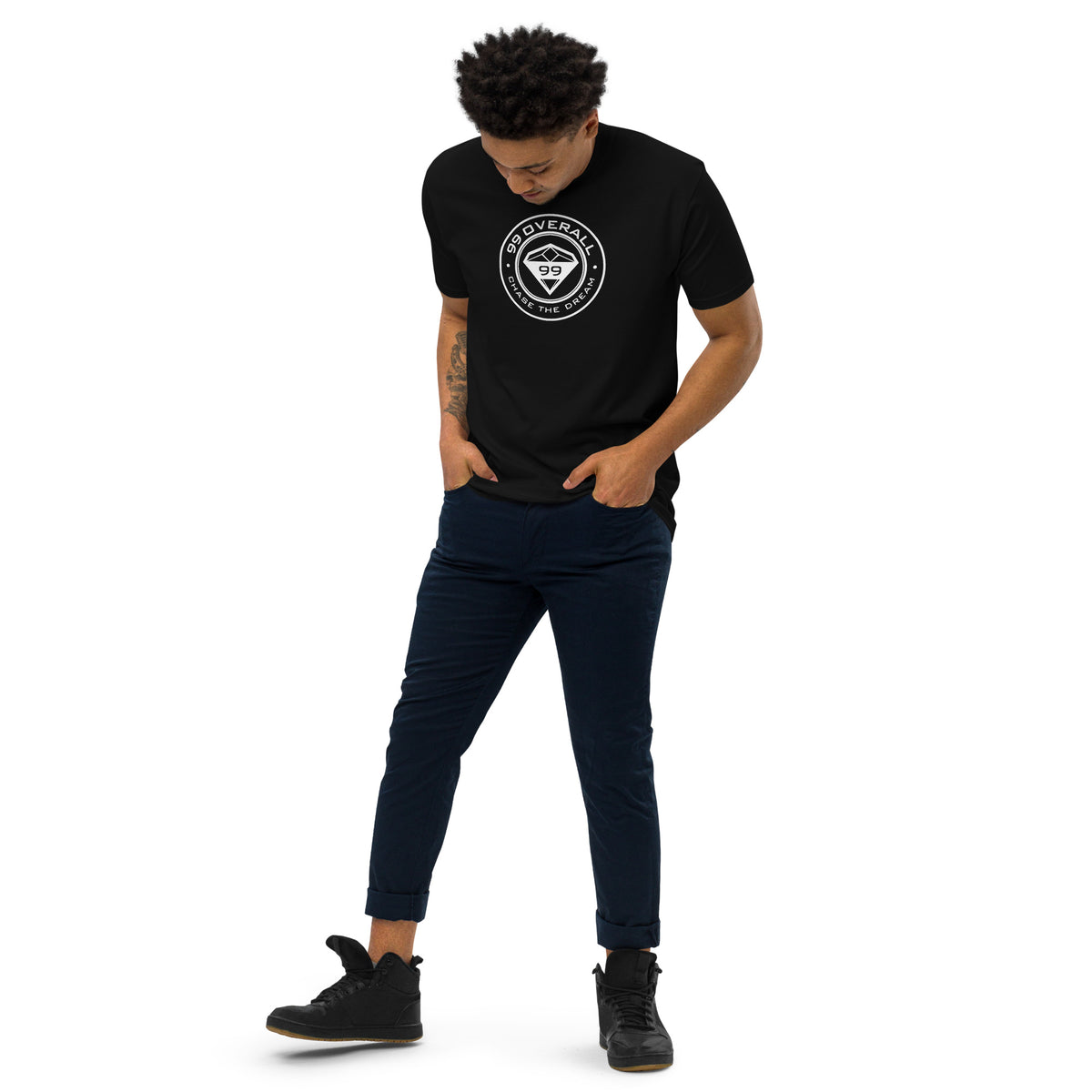 Dream Graphic heavyweight tee in black by 99 Overall, view 4