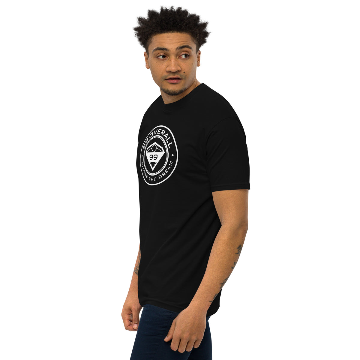 Dream Graphic heavyweight tee in black by 99 Overall, view 2