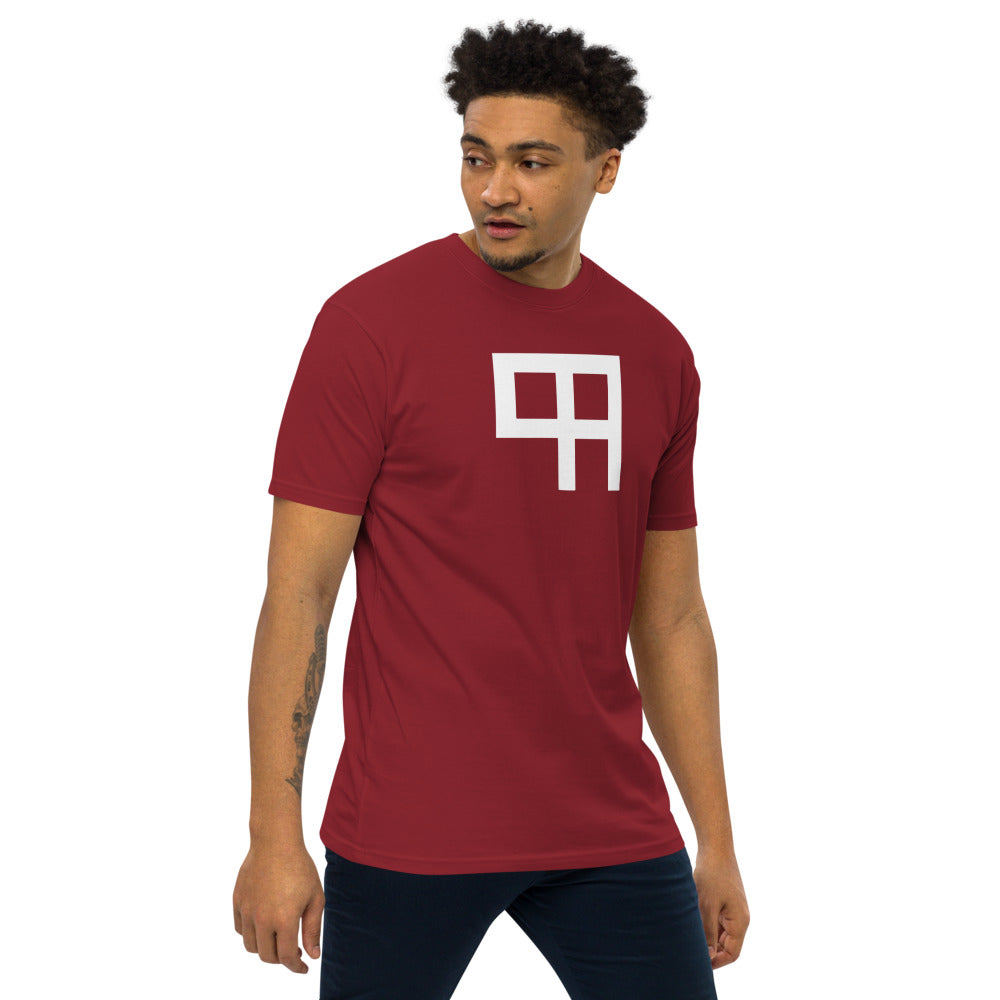 99 Overall logo heavyweight tee in red, view 3