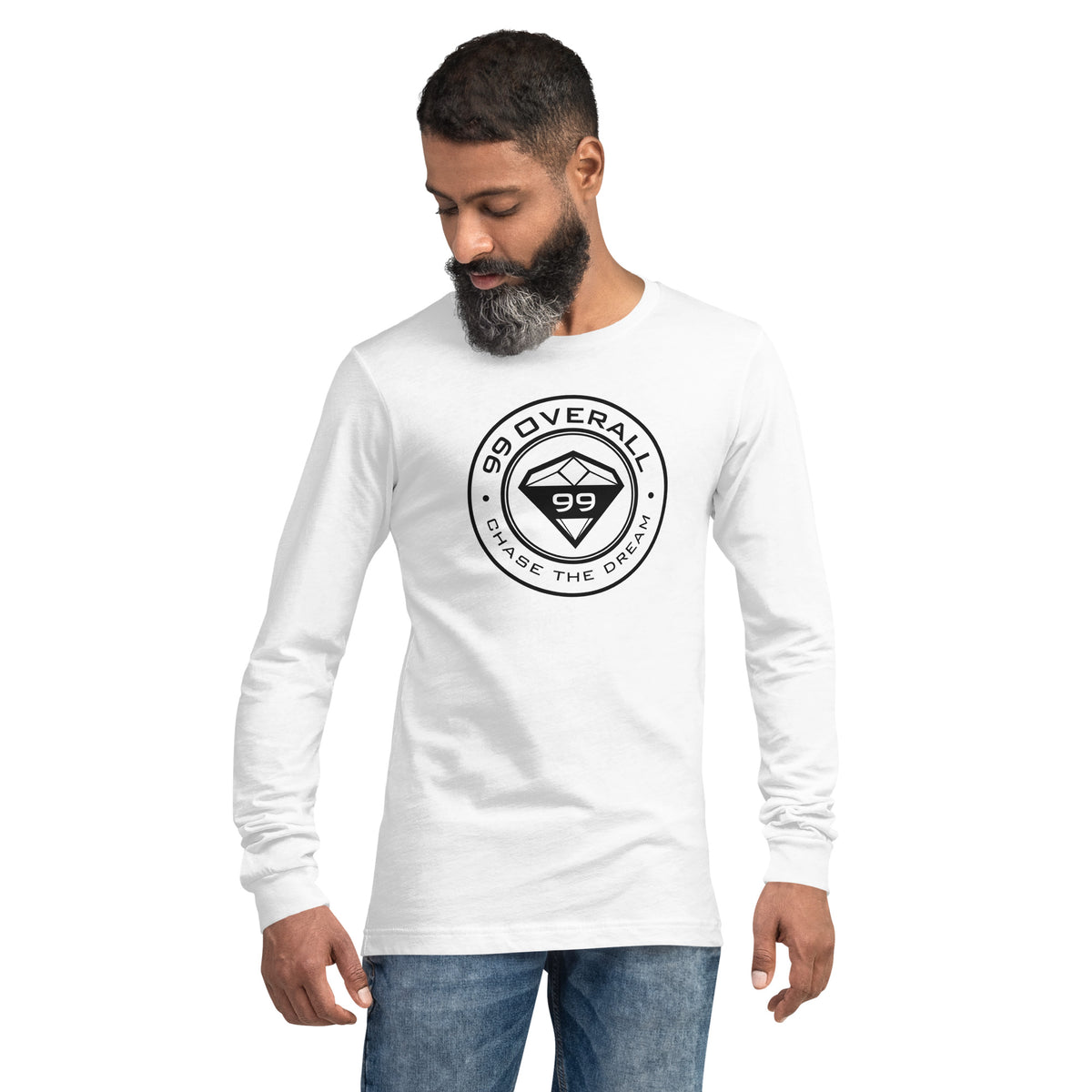 Dream Graphic long sleeve tee in white by 99 Overall