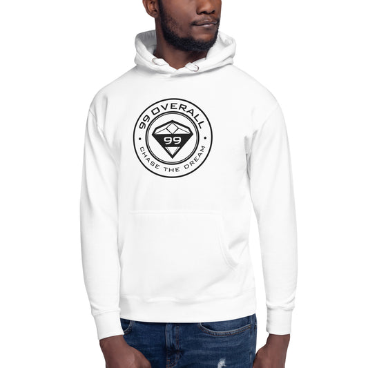 Diamond 99 badge hoodie in white, view 2